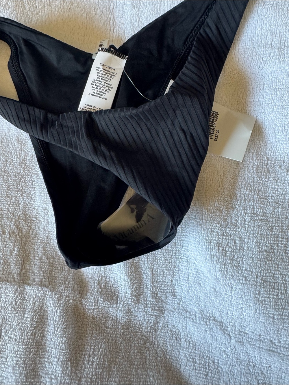 Black Ribbed Bikini Bottom - Picture 2 of 3